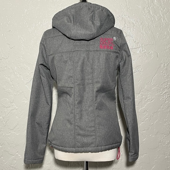 Superdry S Hooded Winter Windtreker Gray Pink Jacket - Picture 9 of 13